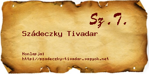 Szádeczky Tivadar névjegykártya