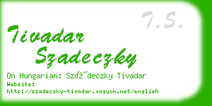 tivadar szadeczky business card